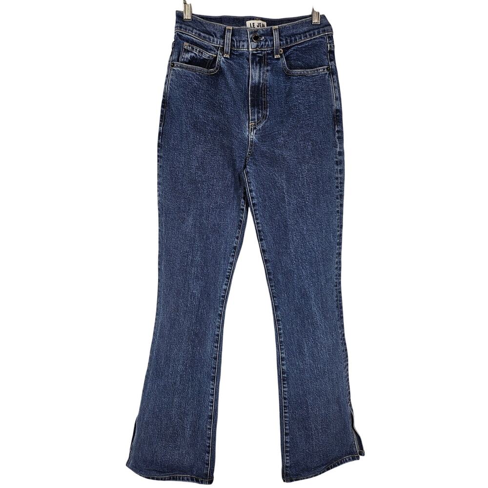 LE JEAN BY CHARLIE GAY WOMEN'S STELLA FLARE HI-RISE BLUE WASH JEAN PANT SIZE 26